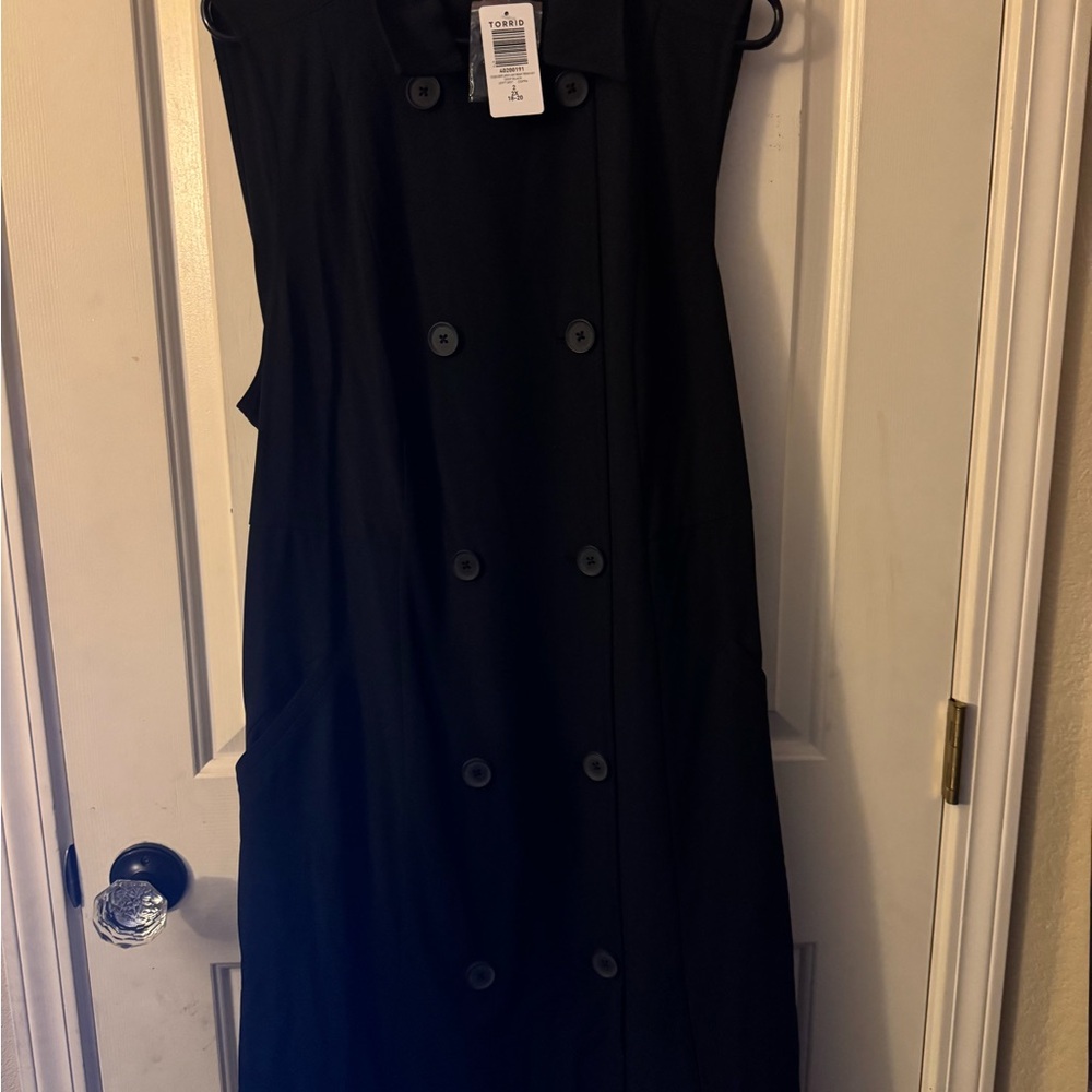 Torrid Black Studio Crepe Jersey Light Weight Trench Vest